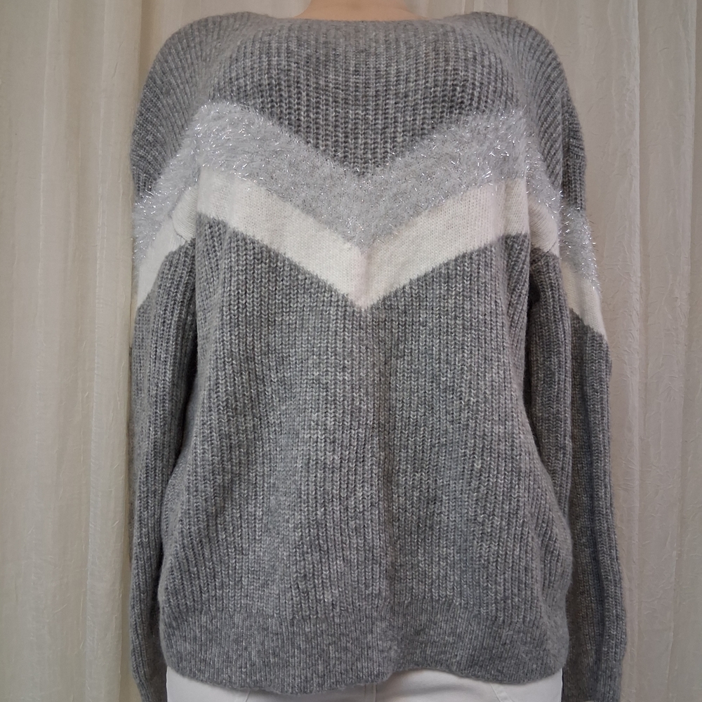 Nine West Gray and Cream Women's Sweater Size M - Picture 3 of 14